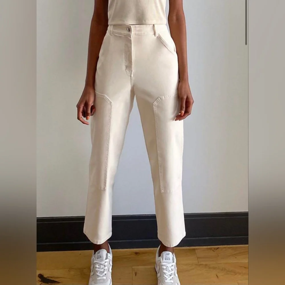 Aritzia Wilfred Cream Utility Patch Pocket Relaxed Pants 10 - Picture 10 of 10